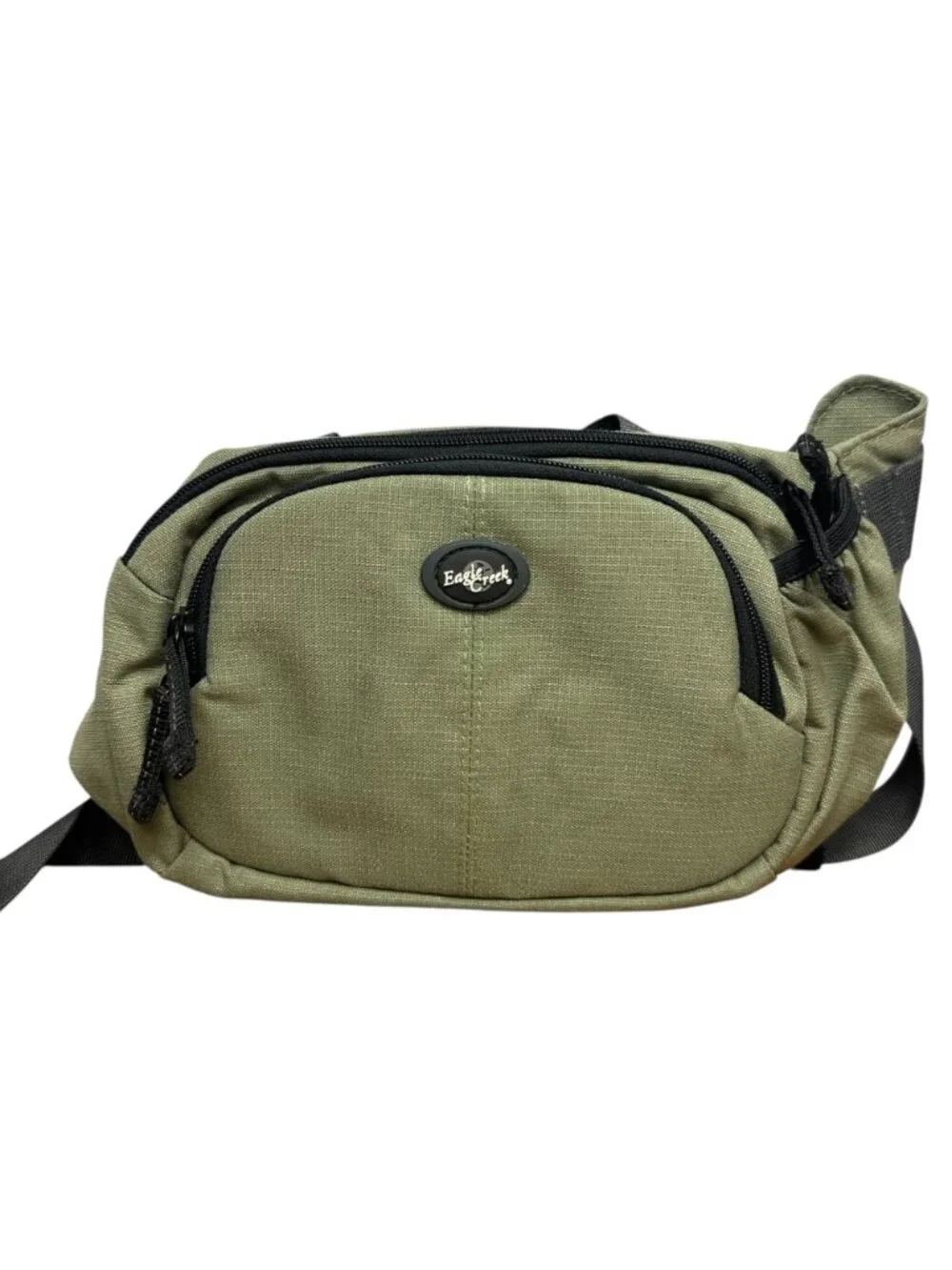 VINTAGE Y2K Eagle Creek Green Canvas Fanny Pack Belt Bag Utility Gorpcore Hip Ba - Picture 2 of 14